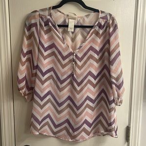 Belle du jour chevron top size medium